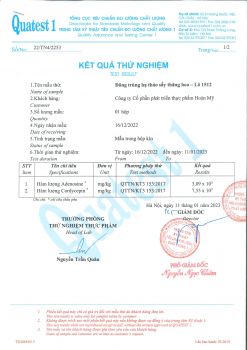 Chứng nhận kiểm nghiệm sản phẩm của Tổng cục Tiêu chuẩn Đo lường chất lượng năm 2023